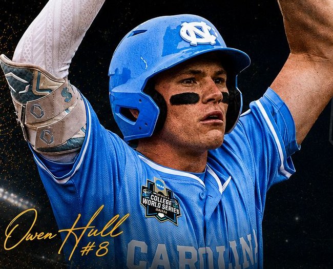 Owen Hull celebrating at the College World Series