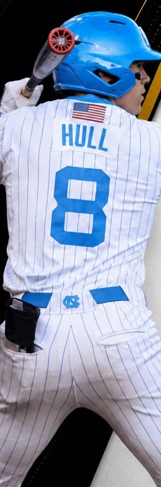 Owen Hull at the plate in a North Carolina uniform